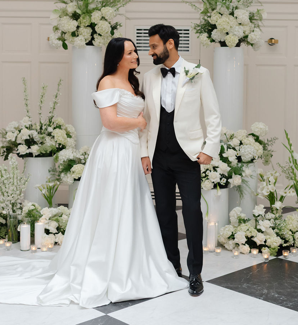 collectors hall luxury wedding flower ceremony set up Scotland.